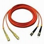 Duplex ST to SC Multimode Fiber Optic Patch Cord with 62.5/125 um Core and PVC or LSZH Jacket for Telecommunication Networks