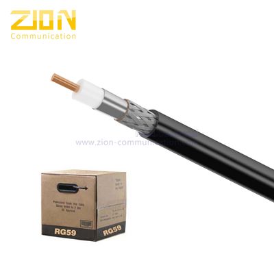 Tri-Shield RG59 Coaxial Cable with 67% AL Braiding CMR Rated PVC and 20 AWG CCS Conductor for Broadcasting Satellite