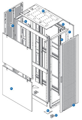 42U Capacity Server Rack Cabinet with SPCC Cold Rolled Steel and Curved Mesh Front Door for Data Centers