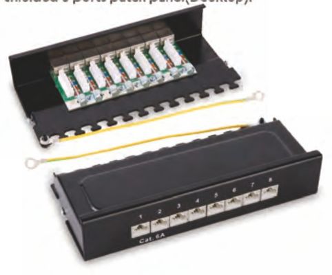 10" 0.5U Shielded Patch Panel for Data Center with 8/12 Ports Rackmount Design