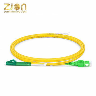 LC APC to SC APC Duplex G.652.D Single Mode PVC 2.0mm Fiber Optic Patch Cord