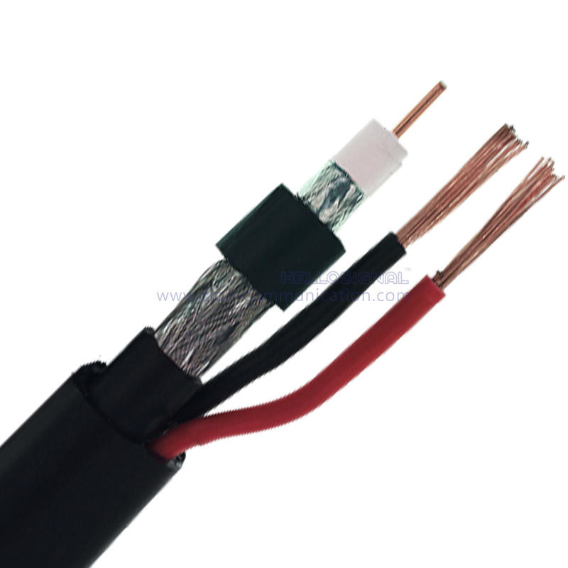 High quality RG59 CCS 2cx0.75, Common Coaxial Cable Rg59 with 2 Power Cable for communication CCTV camera