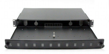 1U 19" Rack Mountable Fiber Optic Patch Panel with Slide Drawer Design in CRS Cold Rolled Steel