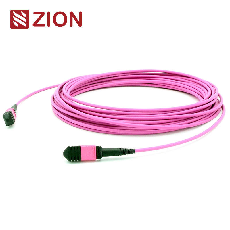 12 Fibers MPO Female To MPO Female OM4 3.0mm LSZH MPO Patch Cord Custom Meters