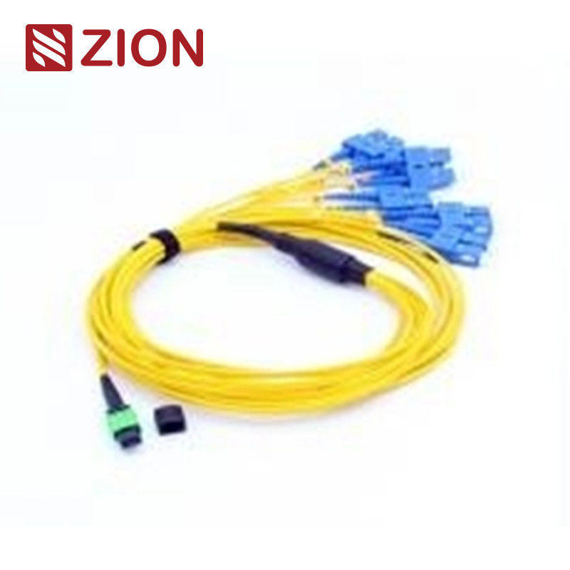 12 Fibers MPO-LC Singlemode Fiber Optic Harness Cable 2.0mm Straight for High-Density Data Centers