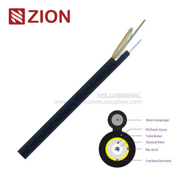 FTTH Drop Fibre Optic Cables GYXY-8S Aramid Yarn Tubes 4.6x8.8 HDPE